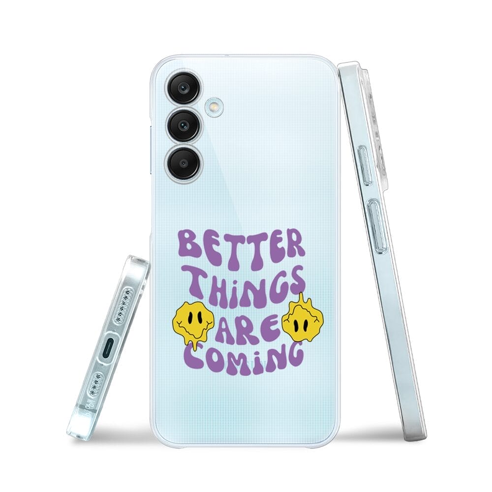 Etui do Samsung Galaxy M35 5G przeźroczyste, silikonowe Flexi, Better Things Are Coming - obrazek 3