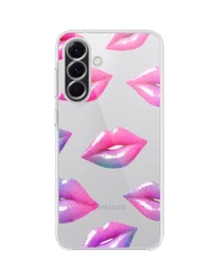 Etui do Samsung Galaxy A56 5G przeźroczyste, silikonowe Flexi, hologramowe usta