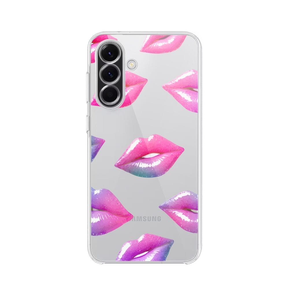 Etui do Samsung Galaxy A56 5G przeźroczyste, silikonowe Flexi, hologramowe usta