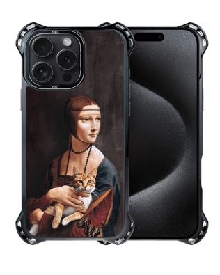 Etui iPhone 15 Pro Max IBIZU DropGuard Ultra z MagSafe, Leonardo Da Vinci, dama z kotem