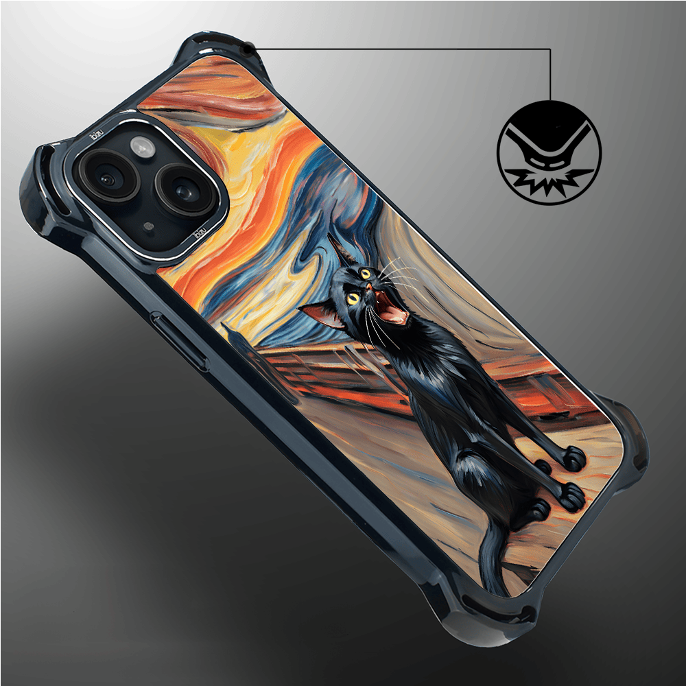 Etui iPhone 15 IBIZU DropGuard Ultra z MagSafe, Edvard Munch, krzyk kota - obrazek 4