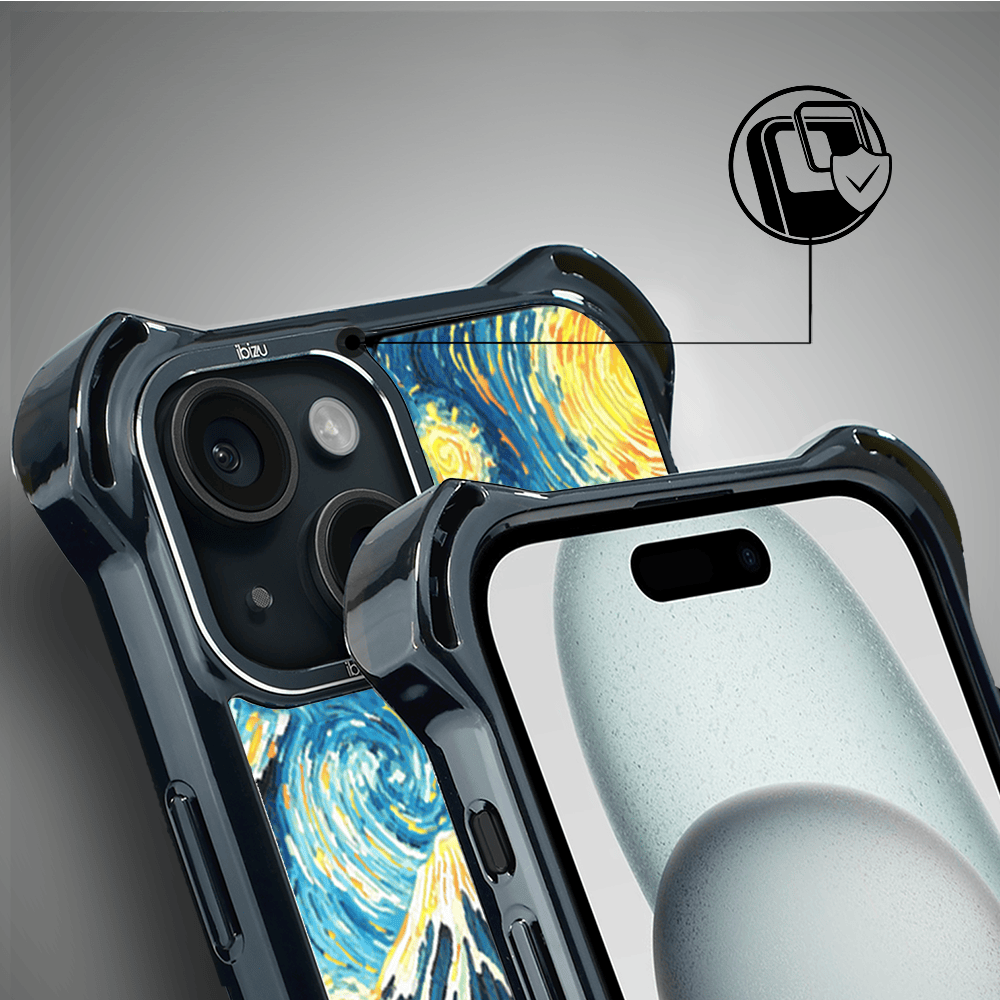 Etui do iPhone 15 Plus IBIZU DropGuard Ultra z MagSafe, Van Gogh, gwieździsta noc - obrazek 3