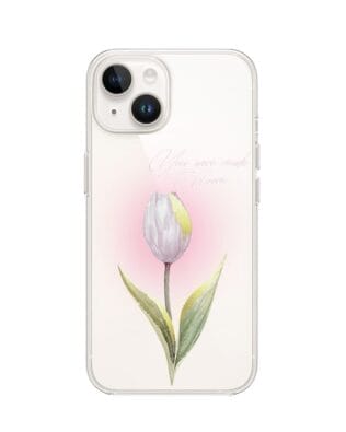 Etui do iPhone 13 Mini przeźroczyste, silikonowe Flexi, kwiaty, tulipan