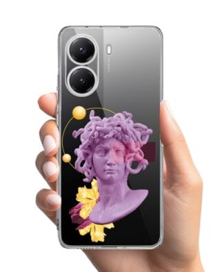 Etui do Xiaomi POCO X7 Pro przeźroczyste, silikonowe Flexi, antyczna figura, meduza