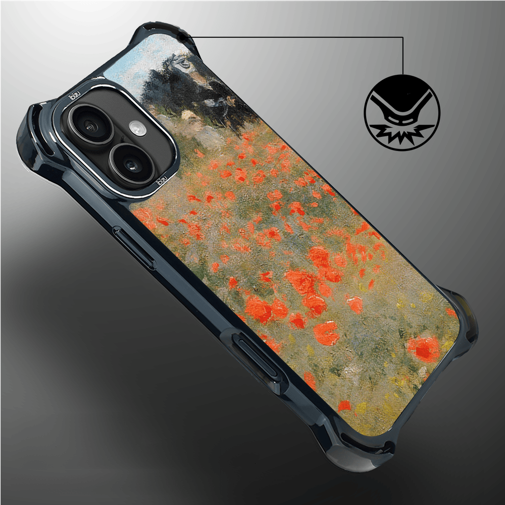 Etui iPhone 16 IBIZU DropGuard Ultra z MagSafe, Claude Monet, pole maków - obrazek 4