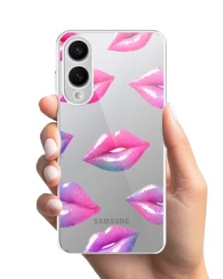 Etui do Samsung Galaxy S25 Edge przeźroczyste, silikonowe Flexi, hologramowe usta