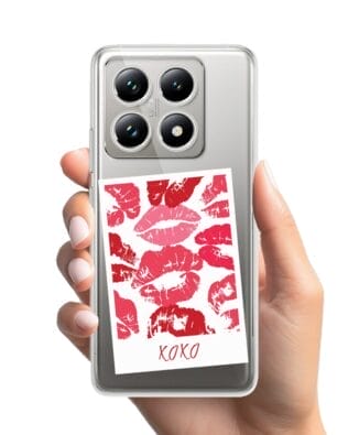 Etui do Xiaomi 14T Pro przeźroczyste, silikonowe Flexi, pocałunki, polaroid