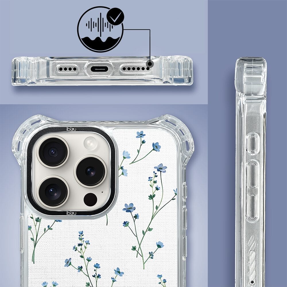 Etui do iPhone 16 Pro IBIZU DropGuard Ultra z MagSafe, Pastel Bloom, Niebieski sen - obrazek 3