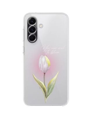 Etui do Samsung Galaxy A56 5G przeźroczyste, silikonowe Flexi, kwiaty, tulipan