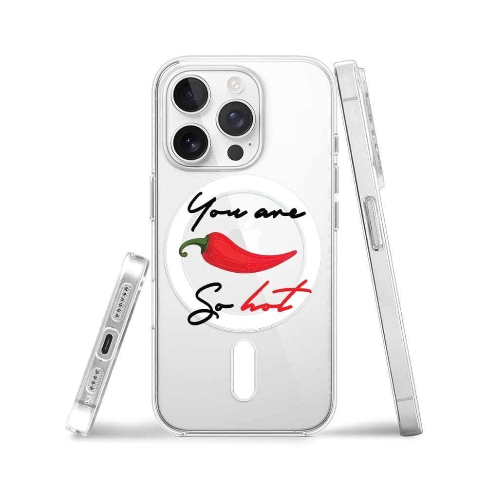 Etui do iPhone 14 Pro z MagSafe przeźroczyste, silikonowe Flexi, papryczka chilli - obrazek 3