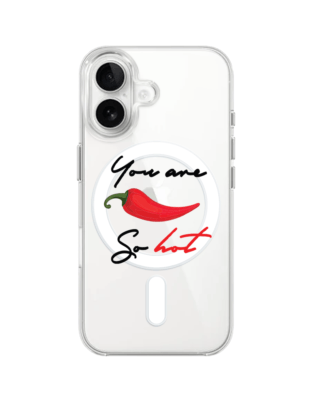 Etui do iPhone 16 z MagSafe przeźroczyste, silikonowe Flexi, papryczka chilli