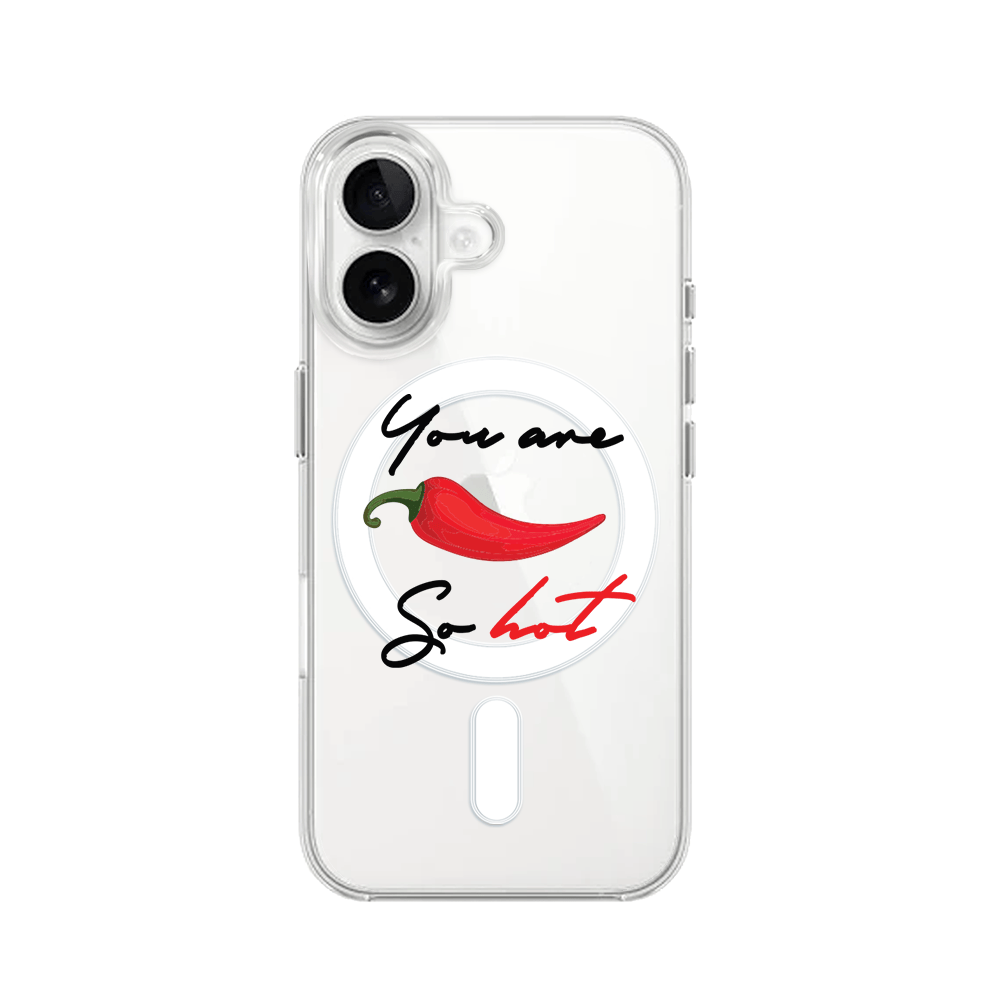 Etui do iPhone 16 z MagSafe przeźroczyste, silikonowe Flexi, papryczka chilli
