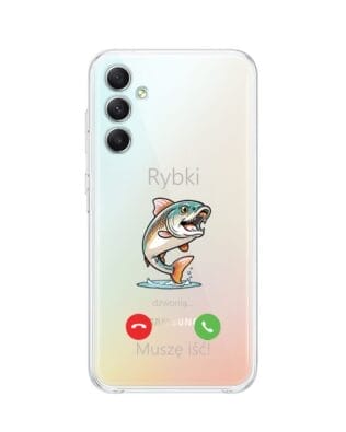 Etui do Samsung Galaxy A34 5G przeźroczyste, silikonowe Flexi, rybki dzwonią