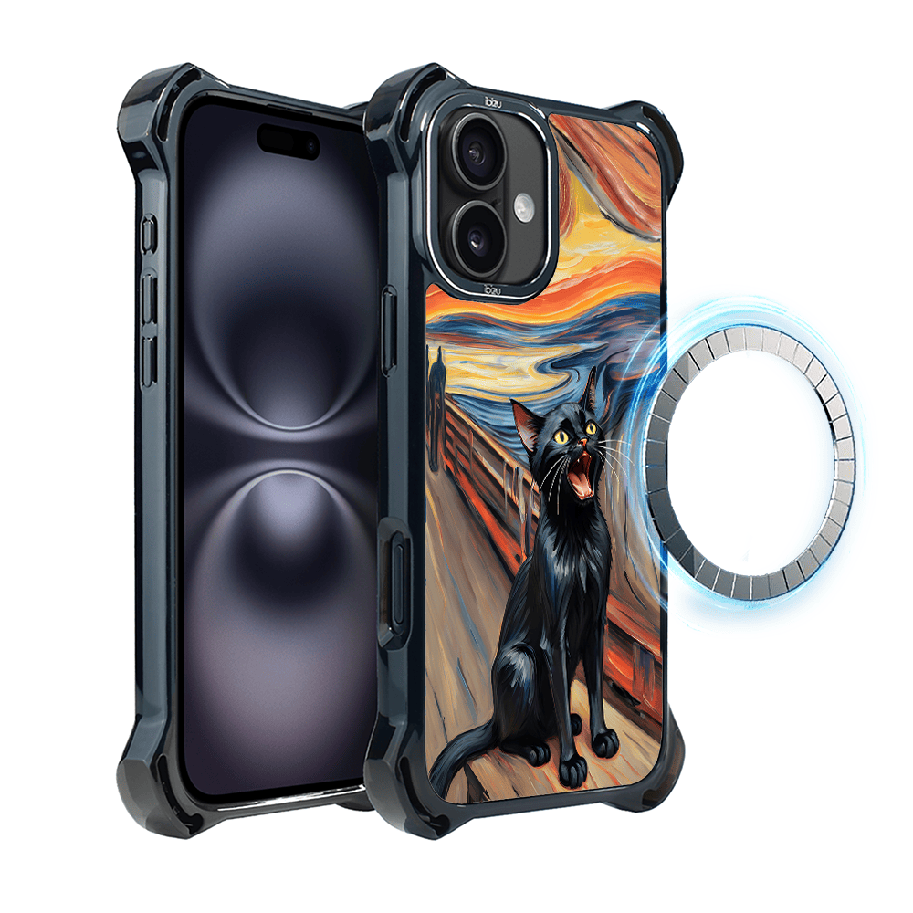 Etui iPhone 16 IBIZU DropGuard Ultra z MagSafe, Edvard Munch, krzyk kota