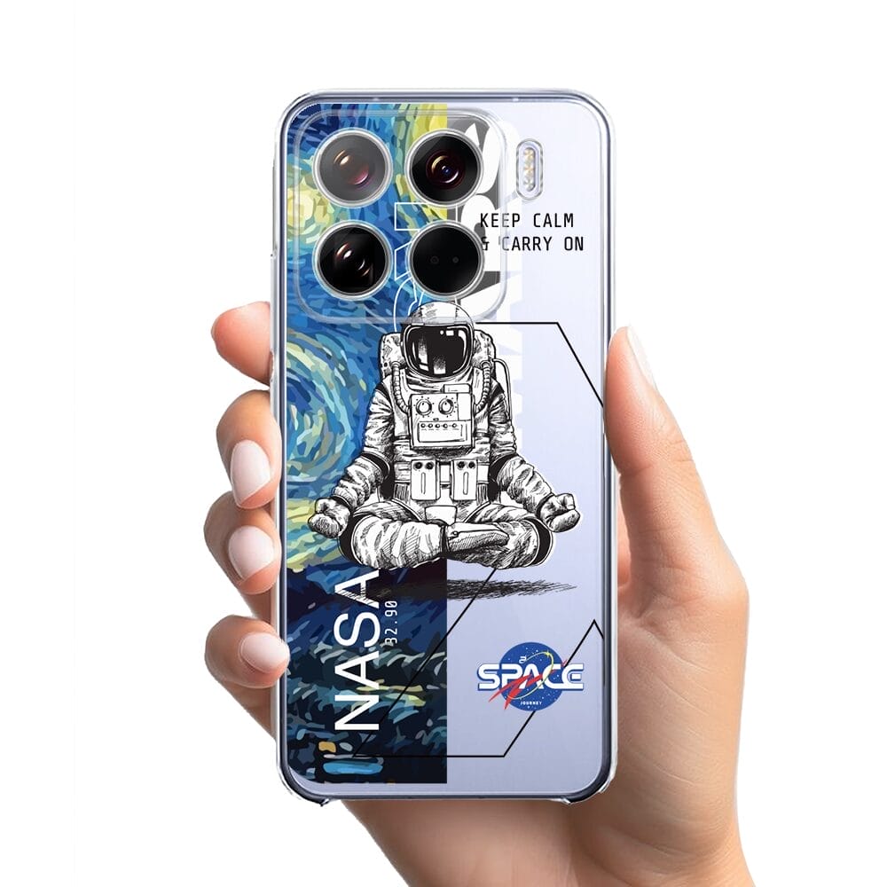 Etui do Xiaomi 15 przeźroczyste, silikonowe Flexi, Keep Calm in Cosmos - obrazek 2