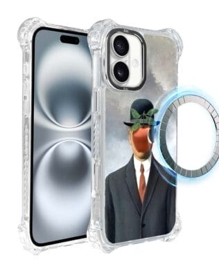 Etui iPhone 16 IBIZU DropGuard Ultra z MagSafe, Rene Magritte, syn człowieczy