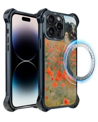 Etui iPhone 14 Pro IBIZU DropGuard Ultra z MagSafe, Claude Monet, pole maków