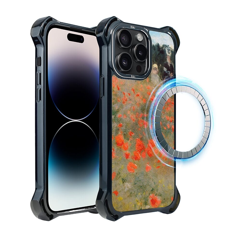 Etui iPhone 14 Pro IBIZU DropGuard Ultra z MagSafe, Claude Monet, pole maków