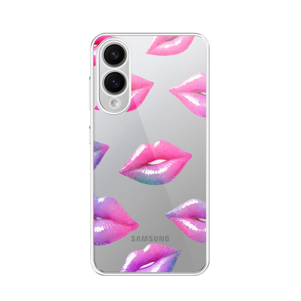 Etui do Samsung Galaxy S25 Edge przeźroczyste, silikonowe Flexi, hologramowe usta