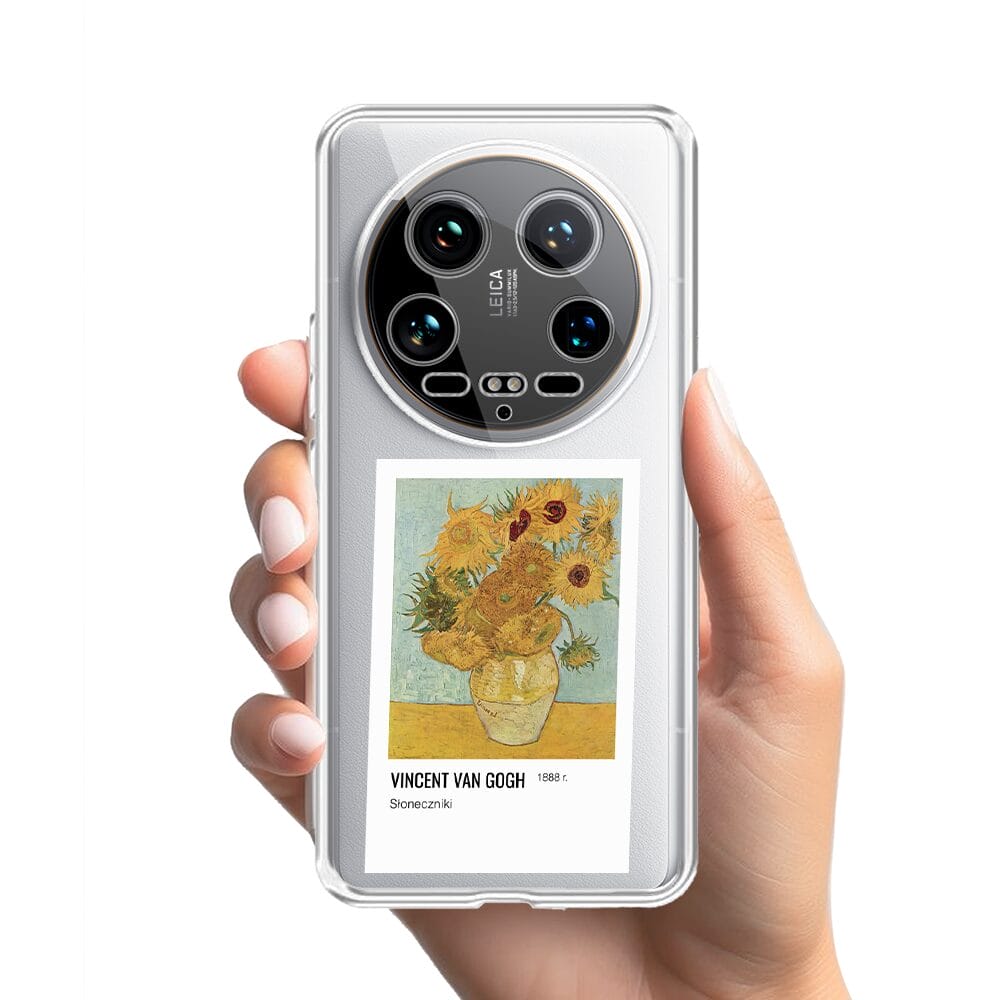 Etui do Xiaomi 14 Ultra przeźroczyste, silikonowe Flexi, słoneczniki - obrazek 2