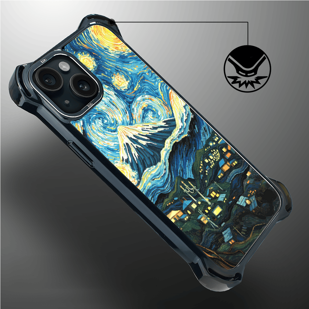 Etui do iPhone 15 Plus IBIZU DropGuard Ultra z MagSafe, Van Gogh, gwieździsta noc - obrazek 4