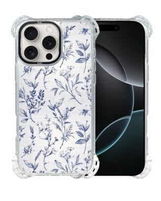 Etui do iPhone 16 Pro Max IBIZU DropGuard Ultra z MagSafe, Pastel Bloom, Lazurowe szepty