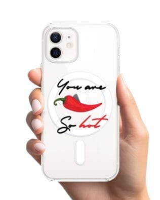 Etui do iPhone 12 z MagSafe przeźroczyste, silikonowe Flexi, papryczka chilli