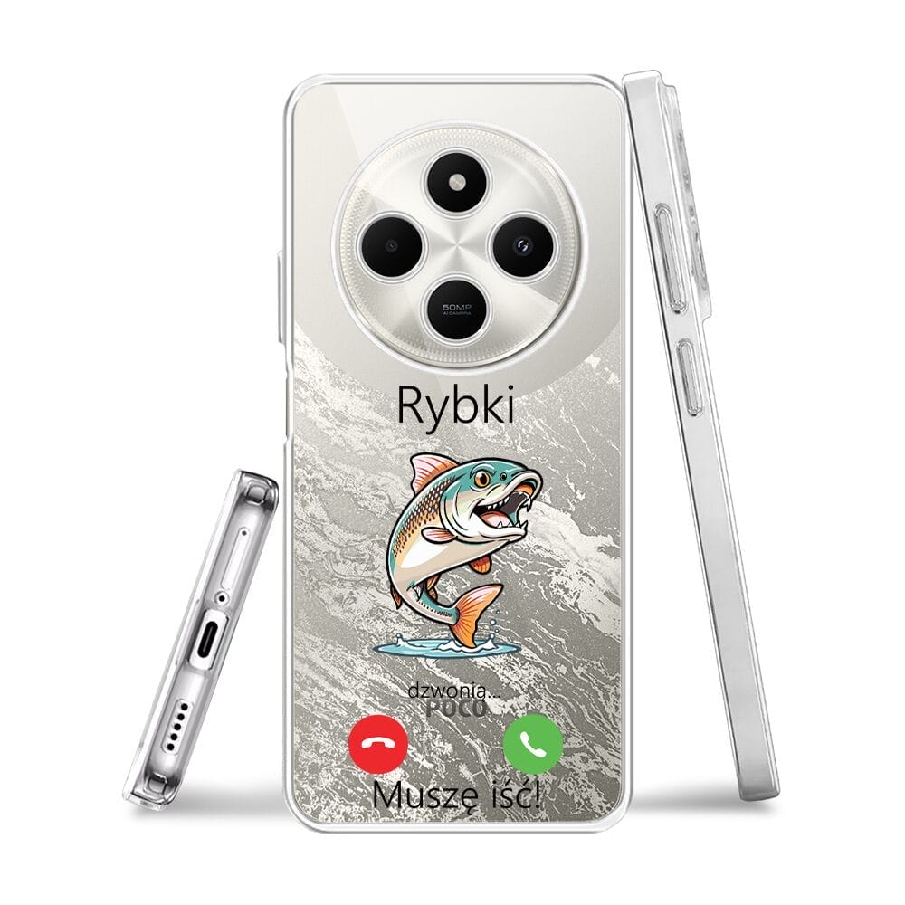 Etui do Xiaomi POCO C75 przeźroczyste, silikonowe Flexi, rybki dzwonią - obrazek 3