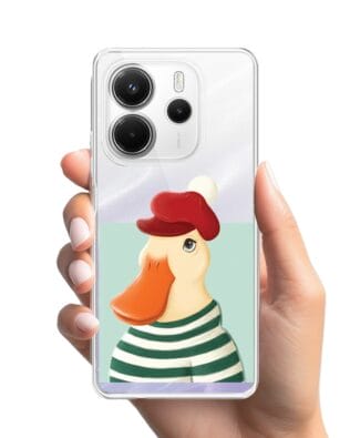 Etui do Xiaomi Redmi Note 14 5G przeźroczyste, silikonowe Flexi, kaczuszka