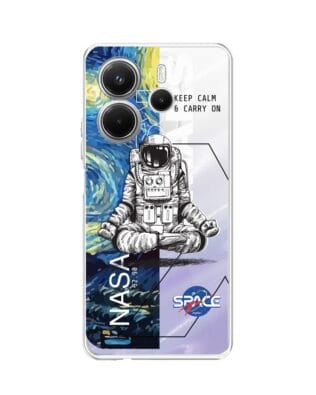 Etui do Xiaomi Redmi Note 14 5G przeźroczyste, silikonowe Flexi, Keep Calm in Cosmos