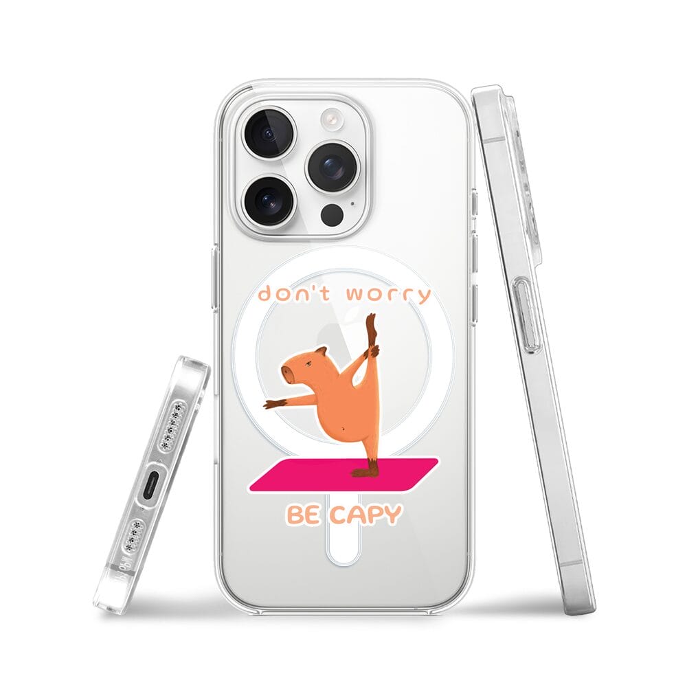 Etui do iPhone 13 Pro z MagSafe przeźroczyste, silikonowe Flexi, kapibara - obrazek 3