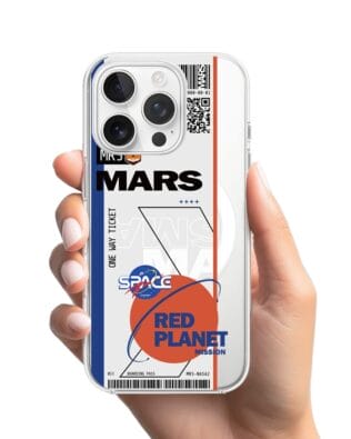 Etui do iPhone 13 Pro Max z MagSafe przeźroczyste, silikonowe Flexi, bilet na Mars