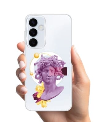 Etui do Samsung Galaxy A35 5G z MagSafe przeźroczyste, silikonowe Flexi, antyczna figura