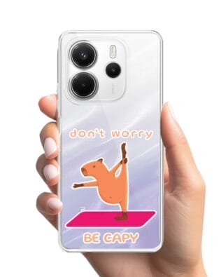 Etui do Xiaomi Redmi Note 14 5G przeźroczyste, silikonowe Flexi, kapibara