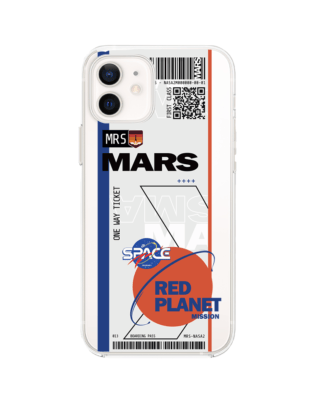 Etui do iPhone 12 przeźroczyste, silikonowe Flexi, bilet na Mars