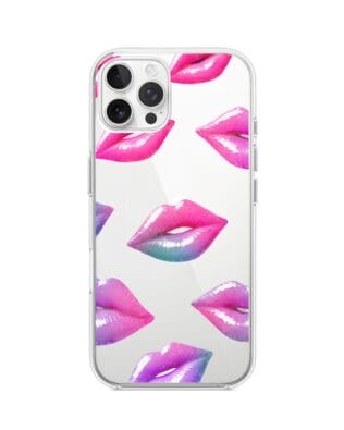 Etui do iPhone 12 Pro Max przeźroczyste, silikonowe Flexi, hologramowe usta