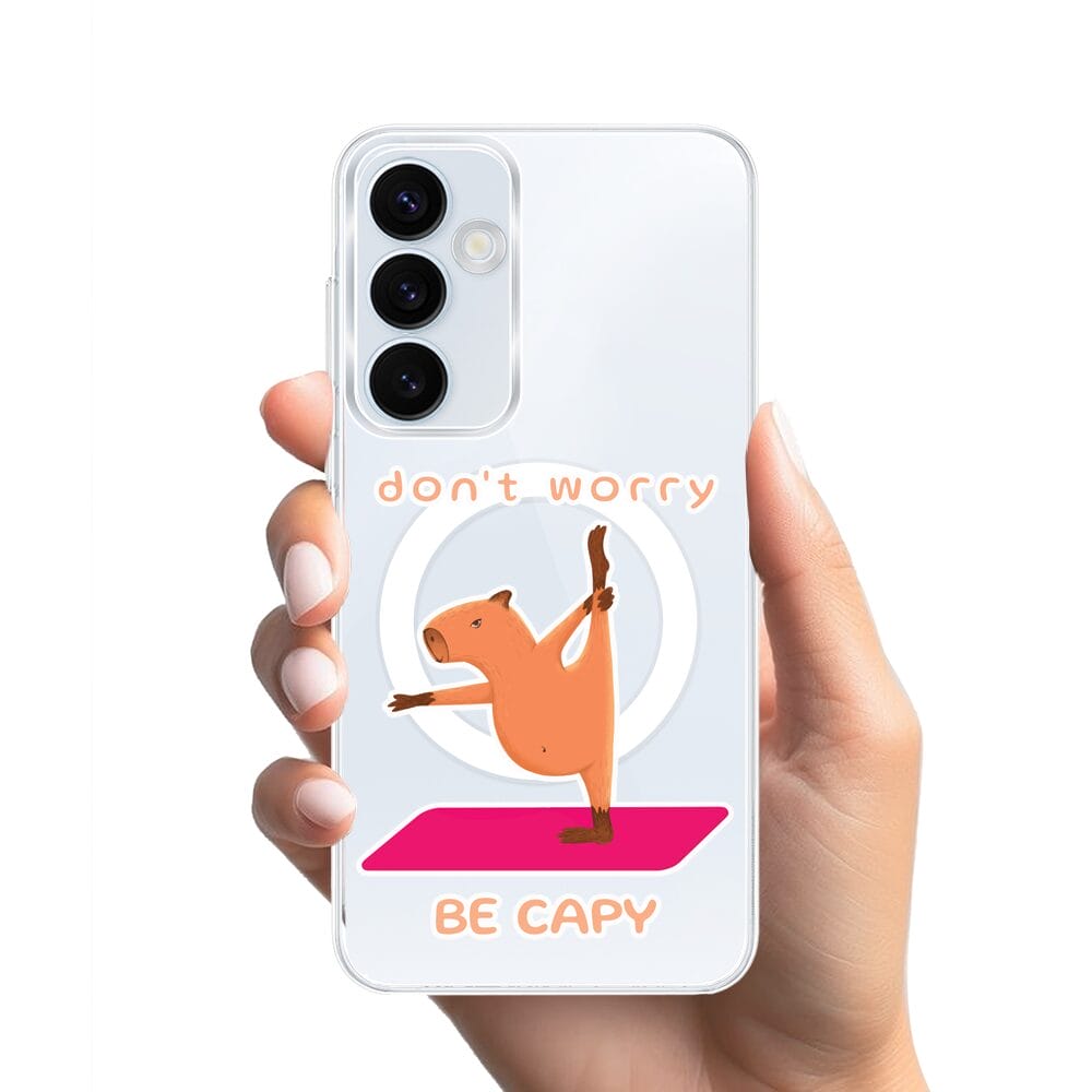 Etui do Samsung Galaxy A35 5G z MagSafe przeźroczyste, silikonowe Flexi, kapibara - obrazek 2