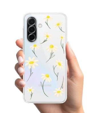 Etui do Samsung Galaxy A36 5G przeźroczyste, silikonowe Flexi, stokrotki