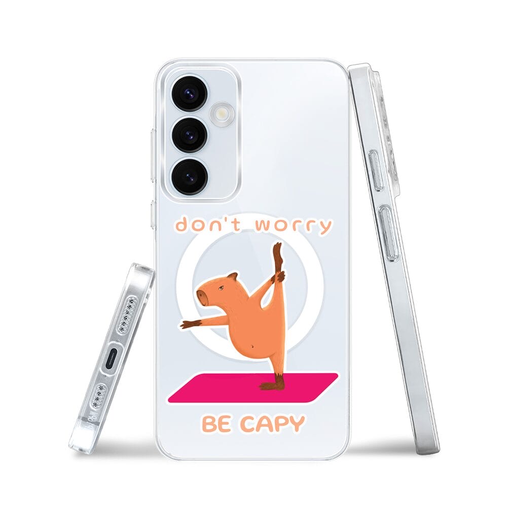 Etui do Samsung Galaxy A55 5G z MagSafe przeźroczyste, silikonowe Flexi, kapibara - obrazek 3