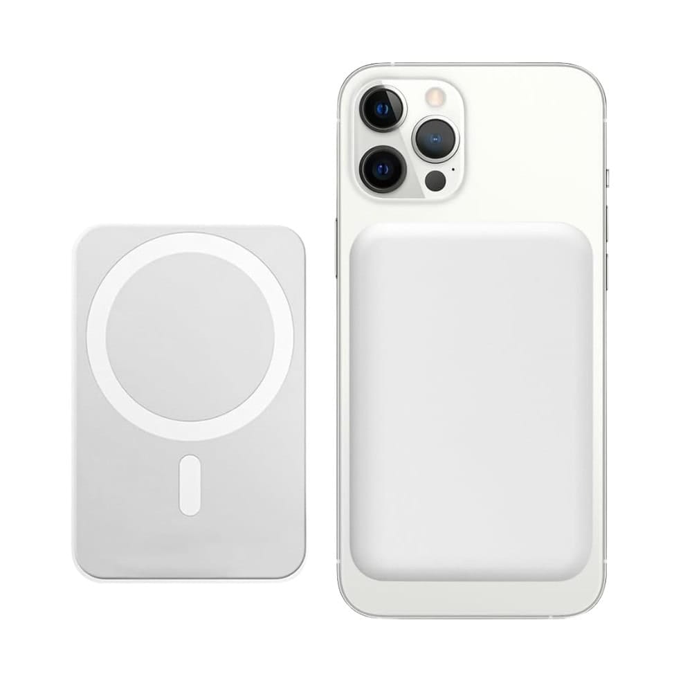 Power bank 10000 mAh, ładowanie bezprzewodowe MagSafe, biały - obrazek 3