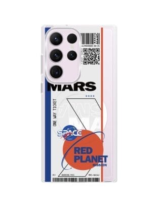 Etui do Samsung Galaxy S23 Ultra z MagSafe przeźroczyste, silikonowe Flexi, bilet na Mars