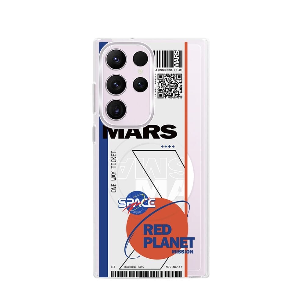Etui do Samsung Galaxy S23 Ultra z MagSafe przeźroczyste, silikonowe Flexi, bilet na Mars