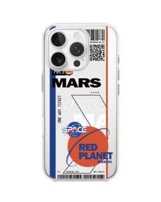 Etui do iPhone 13 Pro przeźroczyste, silikonowe Flexi, bilet na Mars