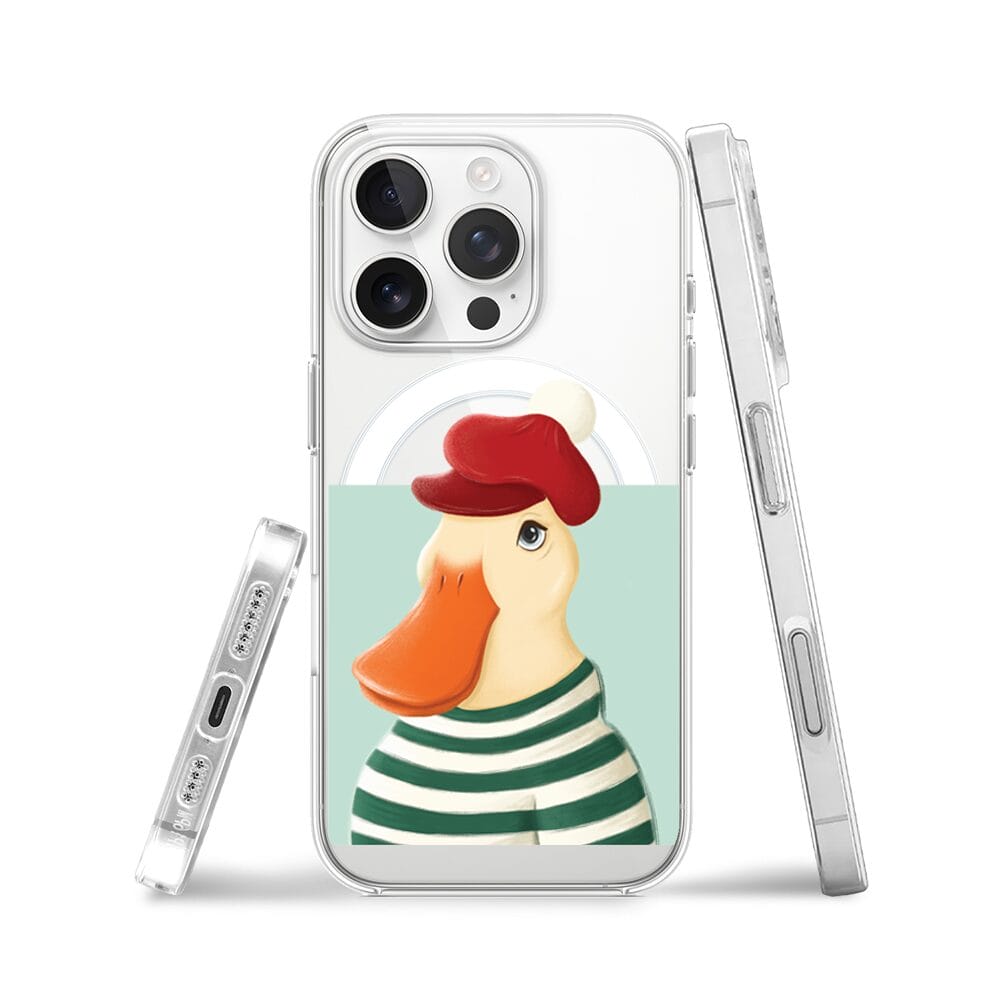 Etui do iPhone 16 Pro Max z MagSafe przeźroczyste, silikonowe Flexi, kaczuszka - obrazek 3