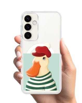 Etui do Samsung Galaxy S23 z MagSafe przeźroczyste, silikonowe Flexi, kaczuszka