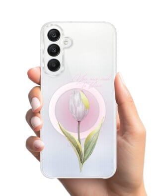 Etui do Samsung Galaxy A25 5G z MagSafe przeźroczyste, silikonowe Flexi, tulipan