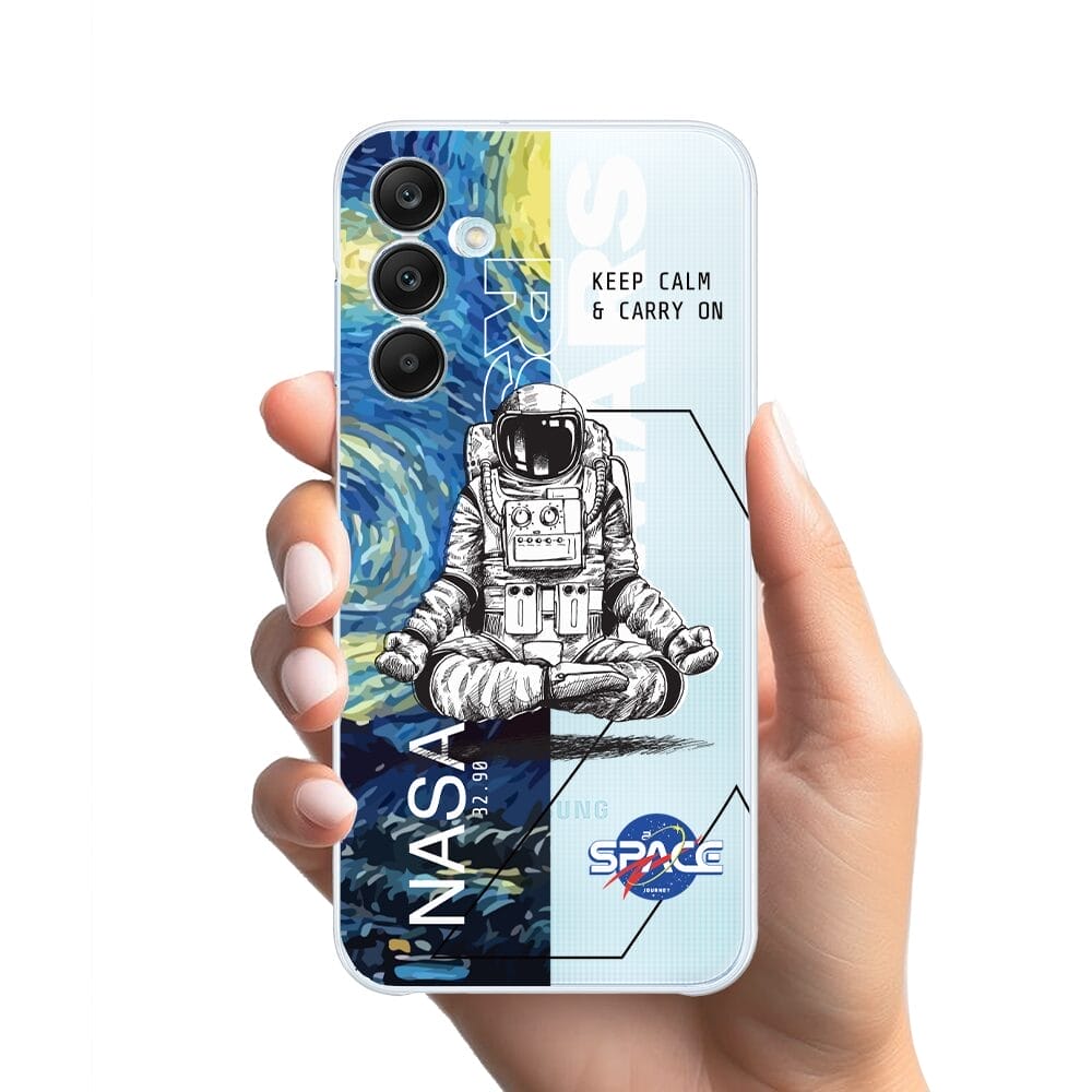 Etui do Samsung Galaxy M35 5G przeźroczyste, silikonowe Flexi, Keep Calm in Cosmos - obrazek 2