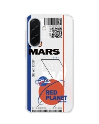 Etui do Samsung Galaxy A36 5G z MagSafe przeźroczyste, silikonowe Flexi, bilet na Mars