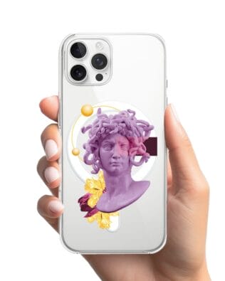 Etui do iPhone 12 Pro z MagSafe przeźroczyste, silikonowe Flexi, antyczna figura