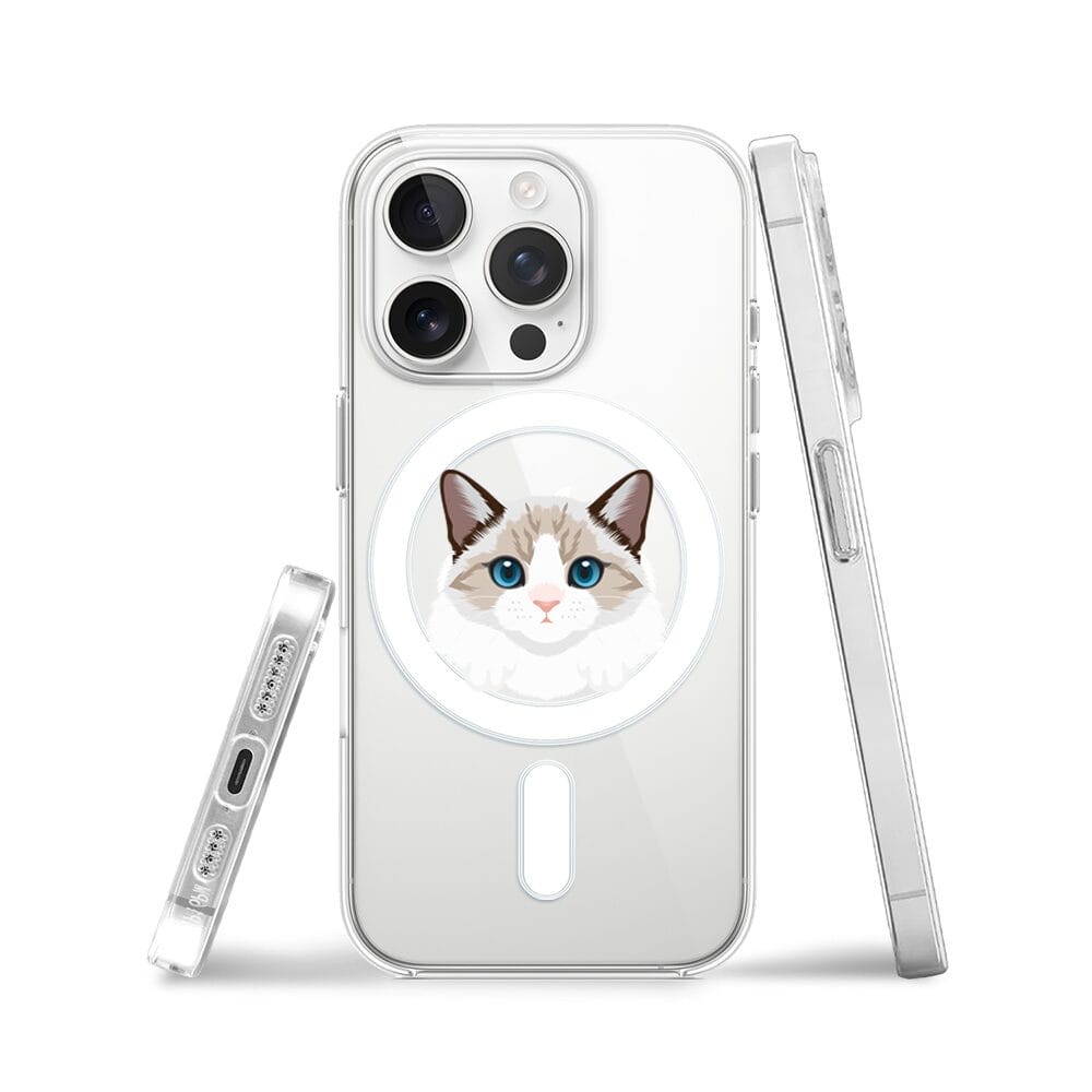 Etui do iPhone 13 Pro z MagSafe przeźroczyste, silikonowe Flexi, kot birmański - obrazek 3